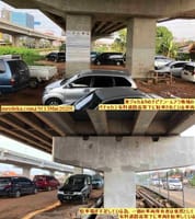 画像シリーズ60「ベチャカユ有料道路高架下は違法の駐車場になっている」”Kolong Tol Becakayu Jadi Lahan Parkir Liar”