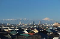 写真は、今朝の富士山と丹沢山系、日の入り後の富士山、今朝の満月