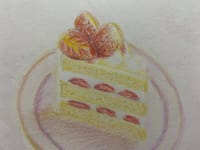 いちごのショートケーキ描きました