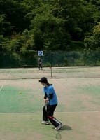 娘とテニストレーニング