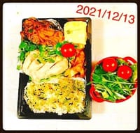 蘭の鉢。月曜日のお弁当〜自家製鶏ハム、かき揚げ(風)
