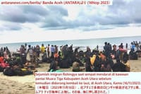 画像シリーズ1265「地域社会はロヒンギャ移民のアチェへの到着を拒否」“ Masyarakat tolak kedatangan imigran Rohingya ke Aceh “