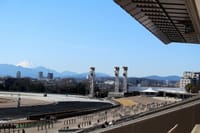 写真３枚は、府中競馬場からの富士山、府中本町駅からの富士山