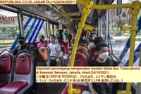 画像シリーズ509「公共交通機関に於ける健康プロトコルの遵守を喚起」”Imbauan Patuhi Protokol Kesehatan di Transportasi Umum.”