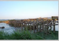秋の1日。木津川堤の自転車専用道をサイクリングで訪ね、流れ橋を見学。