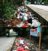 画像シリーズ620「禁止されようが、相も変わらず住民は勝手気侭にゴミを捨て続ける」”Sudah Dilarang, Warga Tetap Ngeyel Buang Sampah Sembarangan”