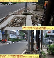 画像シリーズ350「南ジャカルタ、ヴォルテル・モンギンシデ通りの歩道は、首都特別州政府による整備を期待」”Trotoar Jalan Wolter monginsidi Jaksel Menanti Ditata Pemprov DKI”
