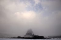 勝山城博物館の雪景色