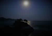 奥松島「月浜の月」をゲット：おぼろ月