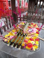 上野にある下谷神社の花手水🌸2月バージョンです😊