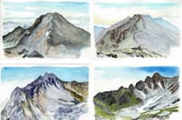 山を描く　北ア・穂高連峰の山々