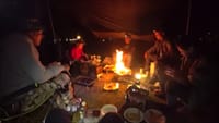 北海道キャンプツーリングへの道⑪　キャンプ実践編 　焚き火を囲んで宴会　翌朝テント撤収作業　後編mp4