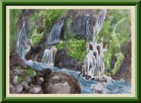 DAY2-19　やっぱり涼しい滝のしぶき　スケッチ吐竜の滝