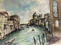 ヴェネツィア　カナルグランデ　スケッチ風に　描いてみた