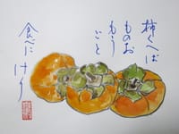 絵手紙・柿の実