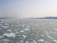 流氷の浮かぶ紋別沖のオホーツク海