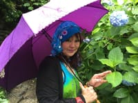 🎶小雨の紫陽花寺は、紫陽花カラーのファッションで〜
