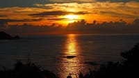 輪島市鴨ケ浦海岸の夕陽