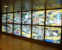 現代の浮世絵師、山口晃の「日本橋南詰盛況乃圖」が日本橋駅に展示されています！