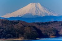 狭山湖と富士山