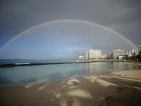 2019年冬のハワイ旅行(25) ワイキキの虹