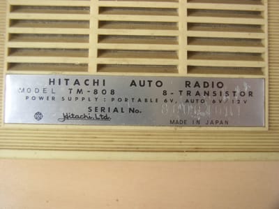 日立　TM808 AUTO RADIO 8石　№530
