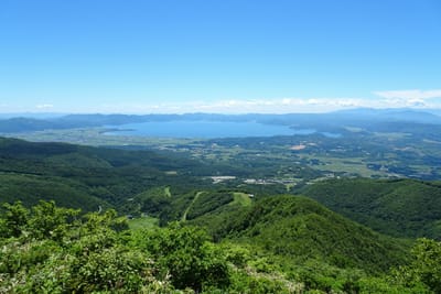 猫魔ケ岳から俯瞰する猪苗代湖