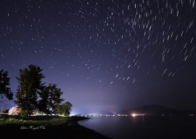 夜と朝の光景ー琵琶湖