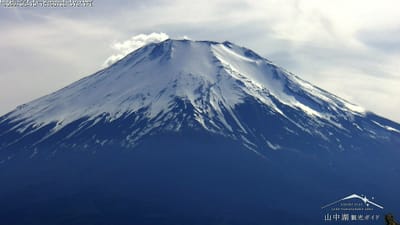 　　🗻富士山がしっかり雪化粧⛄麓の冷たい雨は山で雪に