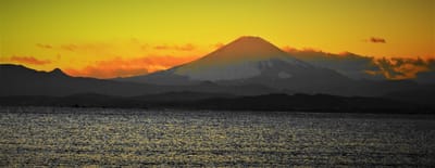 <蔵出し> 湘南 江の島から見た🗻「霊峰 富士山の 夕景」
