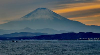 江ノ島から見る”富士山の夕景”