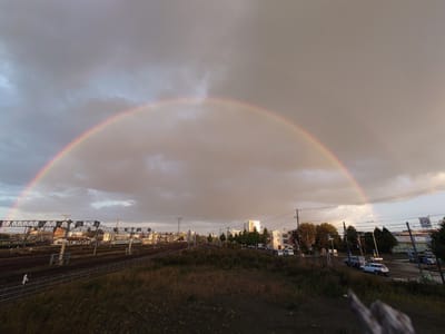 札幌で完璧な虹を見ることが出来ました