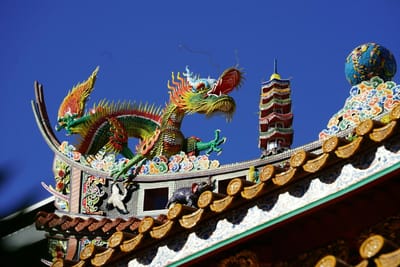 関帝廟の屋根飾り