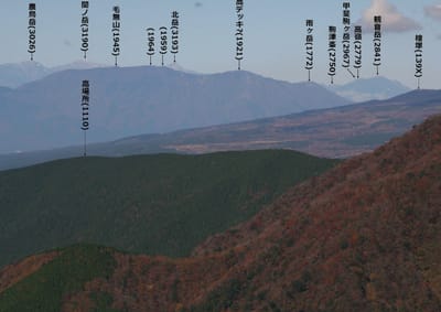 愛鷹山から甲斐駒が見える。
