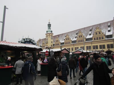 ライプツィヒ旧市役所広場でのクリスマス・マーケット