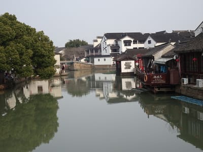 中国江南の旅、同里の水郷風景