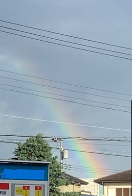 朝の豪雨の後の虹🌈 💕🎶