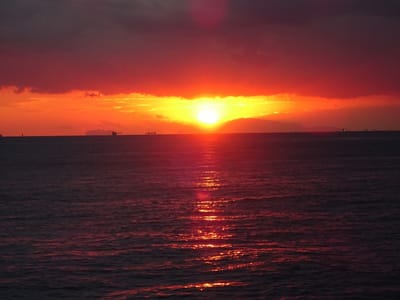 今日の夕陽（大蔵海岸）10月２２日