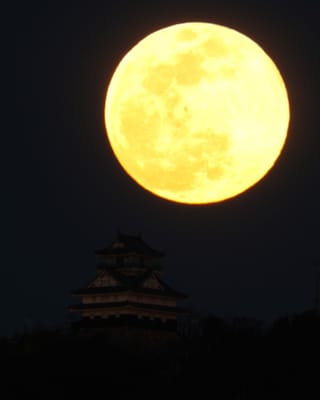 岐阜城と満月（４）