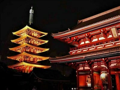 　<お気に入り写真>　 "金龍山 浅草寺、ライトアップ "