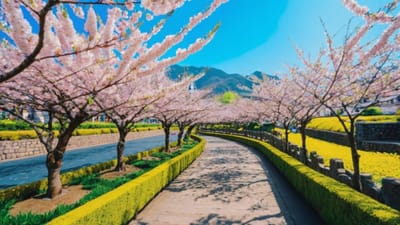 桜満開の町・FilmoraのAI画像機能使ってみた