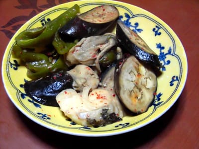 牡蛎と茄子のピリ辛味噌煮