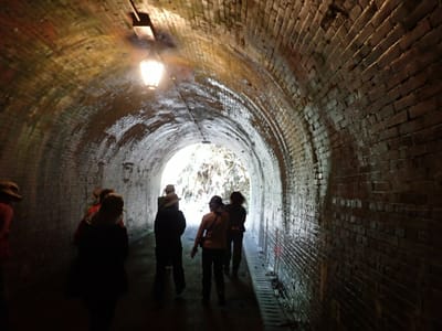 明治宇津ノ谷隧道は、静岡市と藤枝市岡部町を結ぶ宇津ノ谷峠に明治９年(１８７６)に開通しました。明治時代の貴重な文化遺産ということで、平成９年に現役のトンネルとしては初めて「明治宇津ノ谷隧道」として国の登録有形文化財に登録されました。また、日本発の有料トンネルとしても知られています。