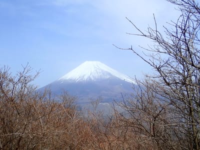 越前岳に到着前の富士山。