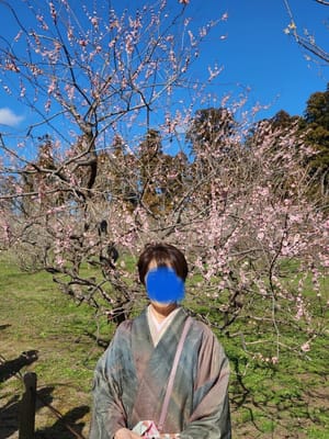桜と講談の会、偕楽園から千波湖を臨んで