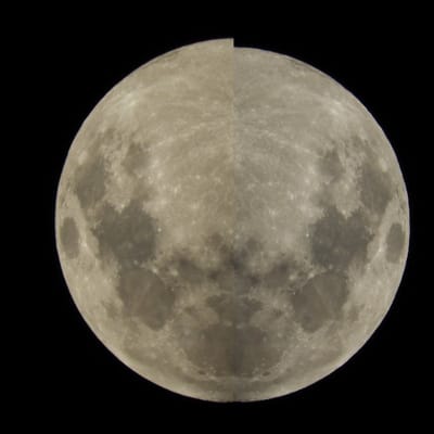 地球の自転による月の見かけの大きさ