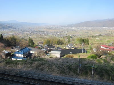 篠ノ井線姥捨駅からの景色