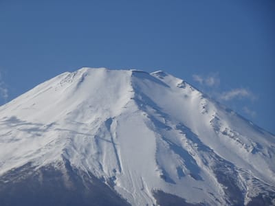 2017年お正月の富士山、山中湖畔より山頂フォーカス