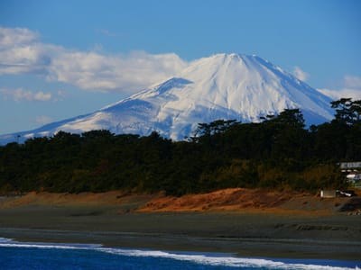 今冬に大磯町で撮影したお気に入り "大磯照ヶ崎海岸から見る富士山"