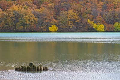 七色変化の湖面